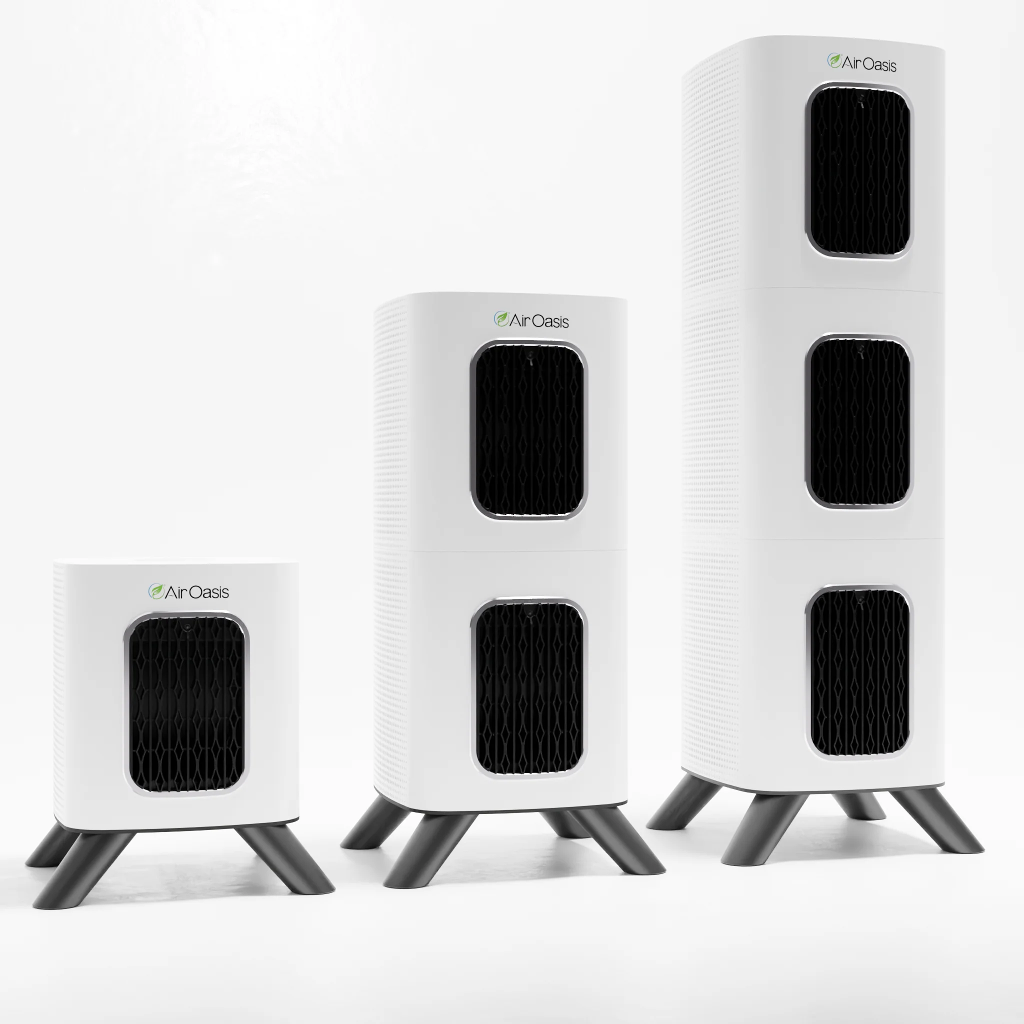 Air Oasis product lineup - Small, Medium, and Large models