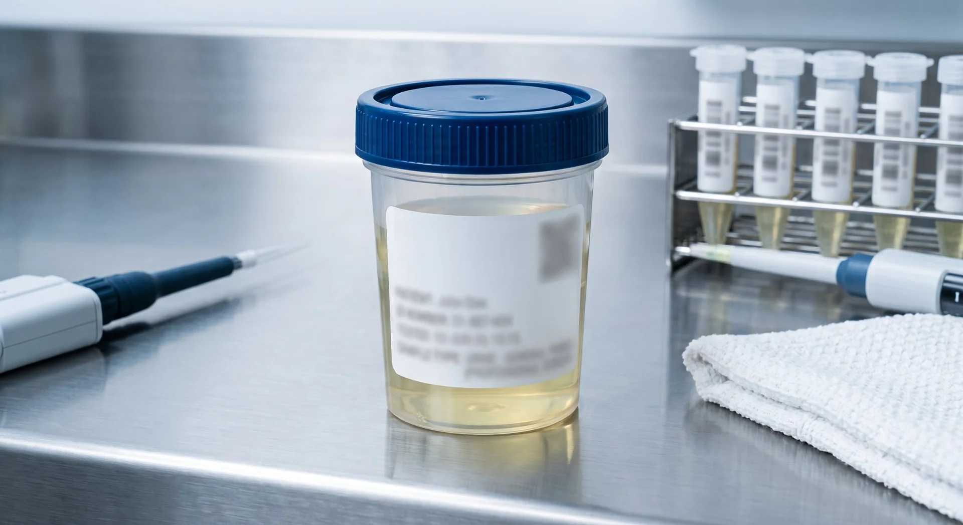 Woman reviewing urine mycotoxin test results at her kitchen table