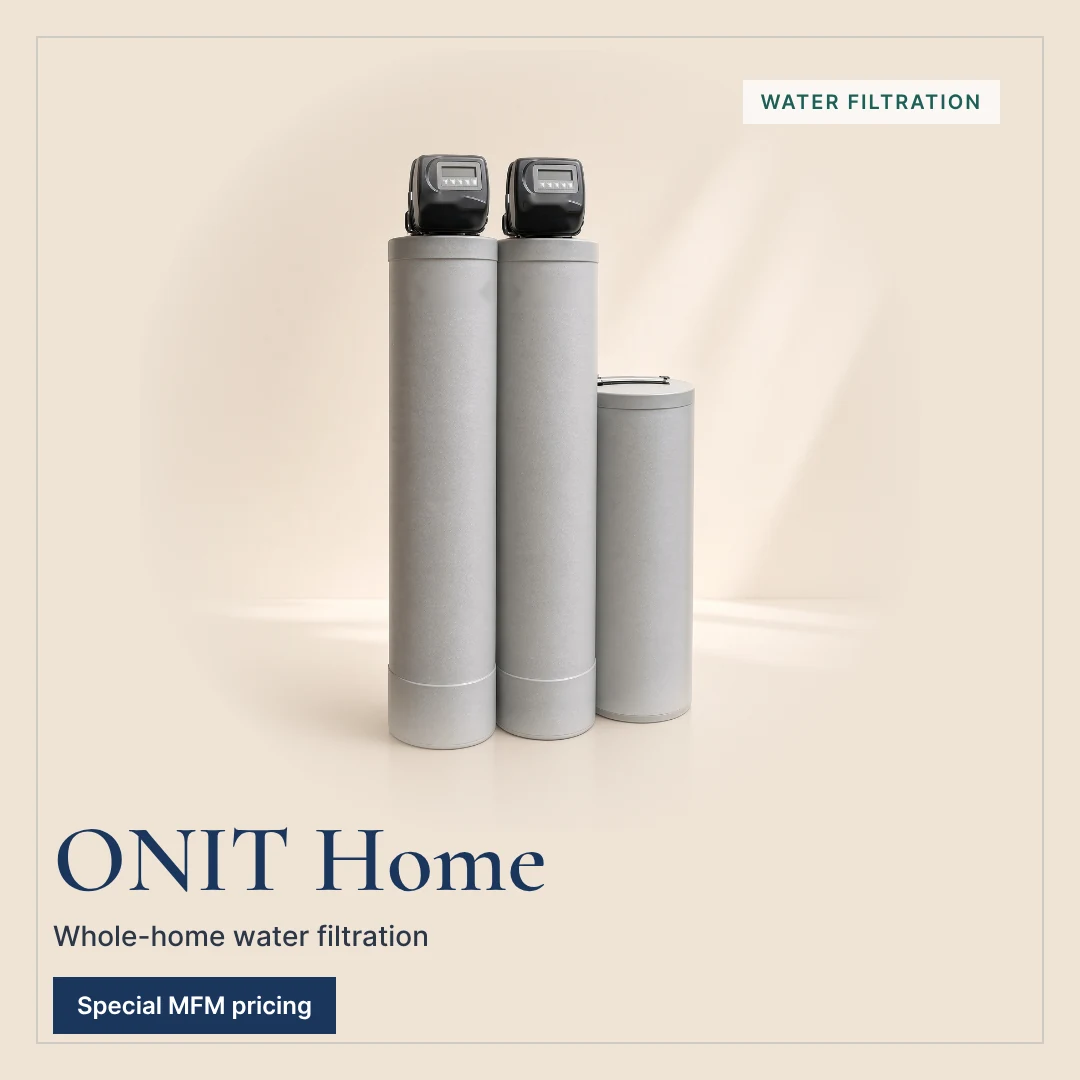 ONIT Home whole-home water filtration system with softener and filtration tanks